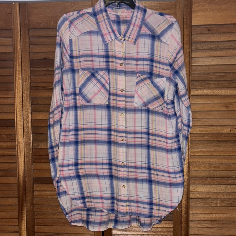GB Plaid Shirt - Blue and Pink